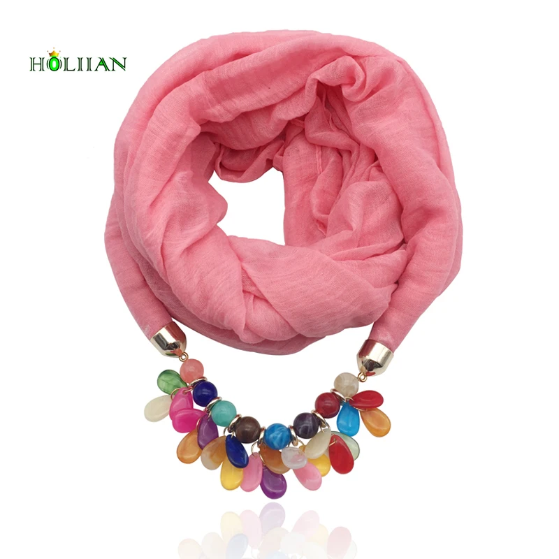 Модный шарф ожерелье для женщин разноцветный кулон Ювелирное Украшение бандана