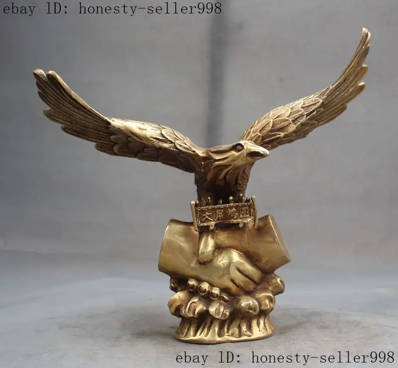 Китайский Фэншуй латунная Статуэтка для богатства Dapeng Eagle Hawk Lanneret Bird | Дом и сад