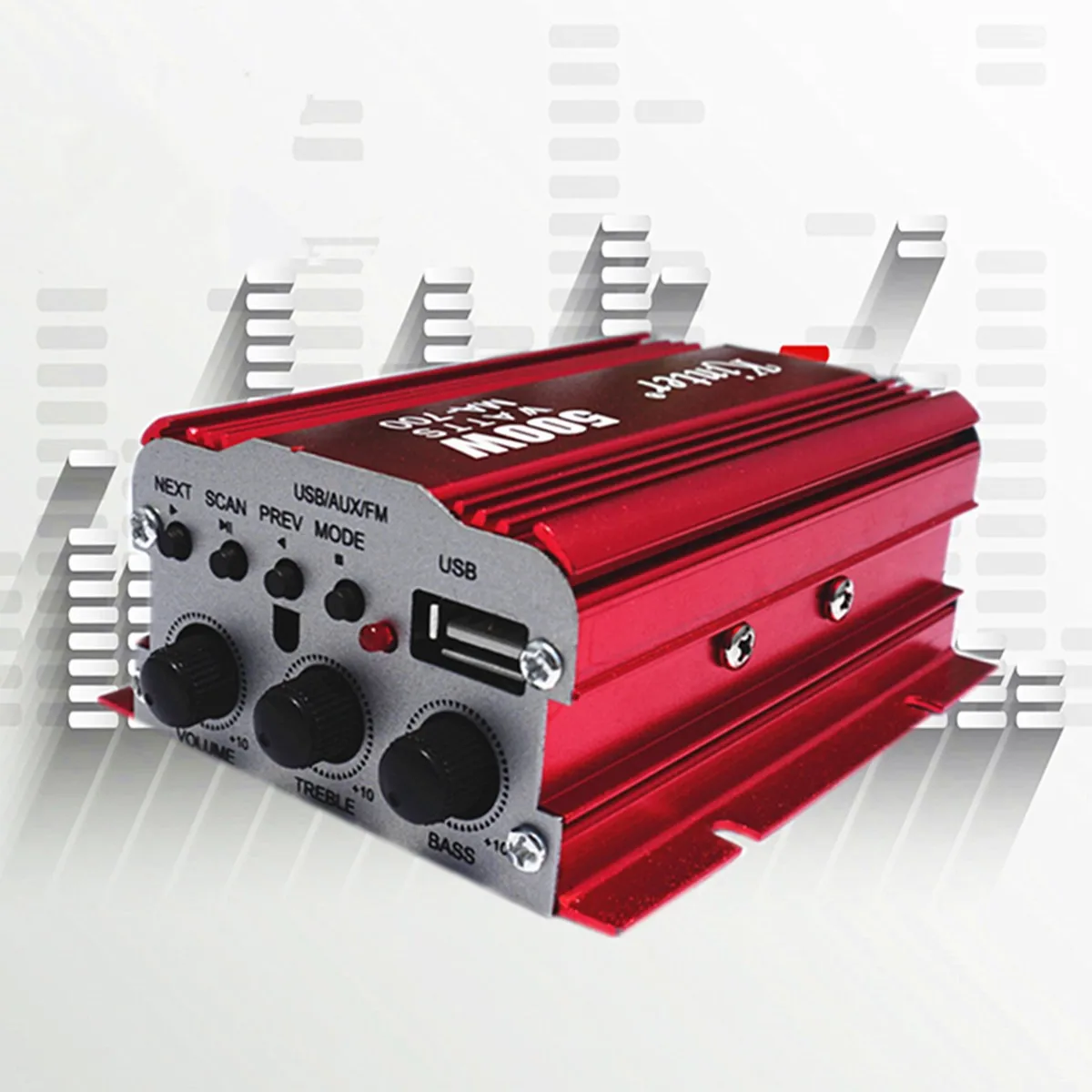 500W 12V MA-700 автомобиля мотоцикла мопеда 2CH 2 канальный аудио усилитель USB MP3 FM Красный Авто Аудио Мощность усилитель плеер