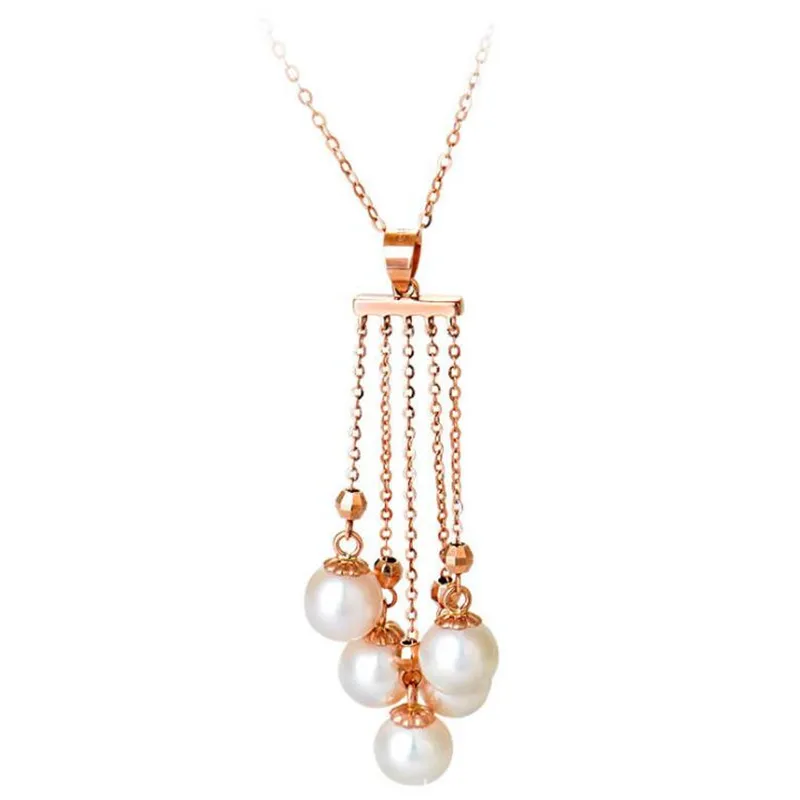 Женское Ожерелье Collier Femme ожерелье с жемчугом 5 6 мм кисточками и кулонами
