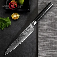 grandsharp 6 inch utility damascus knife 67 layers japanese damascus steel vg10 kitchen knives cooking tools with gift box