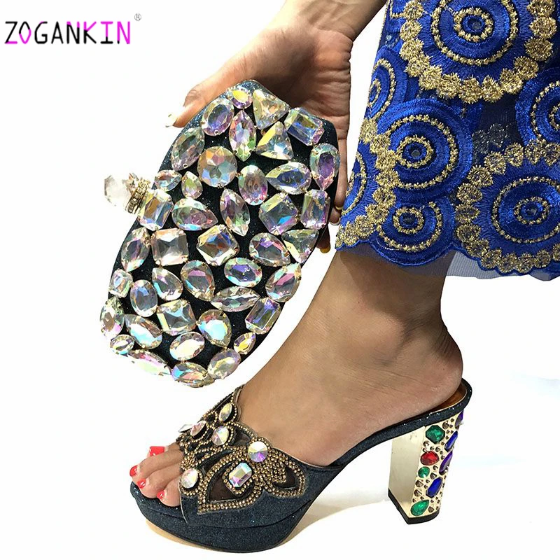 Модные итальянские тапочки и сумка в комплекте африканские наборы серебристые