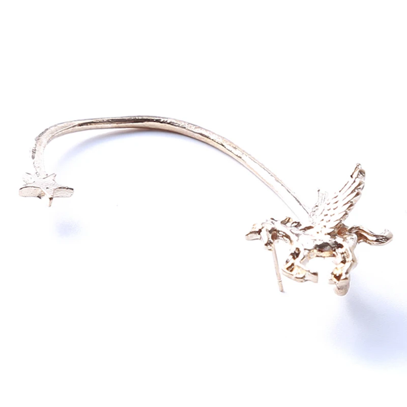 Уникальные серьги-гвоздики Pegasus Star Harajuku, мягкие серьги в виде единорога, модные серьги-гвоздики для женщин, ювелирные изделия Букле д 'Орель, 1 шт