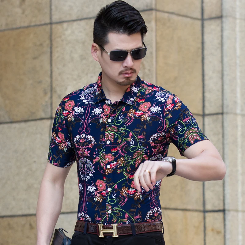 Youth Fashion Shirts Short Sleeve Spring Casual Style High Quality Print Male Clothes 2017 New Arrival Design Shirt | Мужская одежда