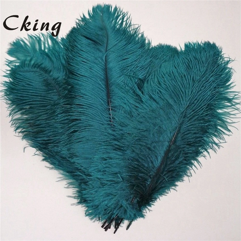 wholesale 100pcs High quality natural real peacock Blue dyed ostrich feathers 6-24inch/15-60cm diy Decorations stage performance