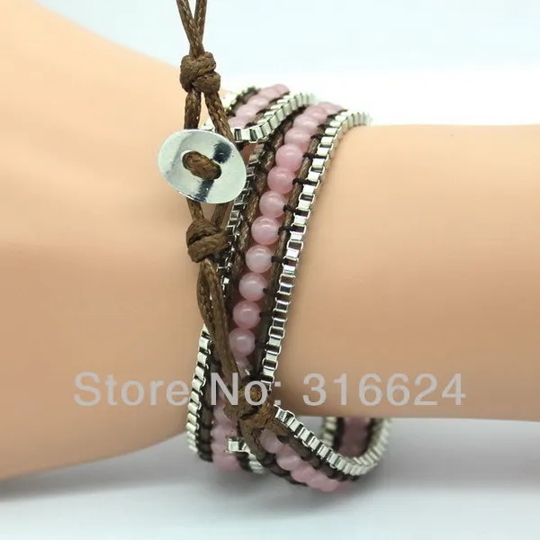 Новое поступление 2017 модные высококачественные розовые бусы женские браслеты