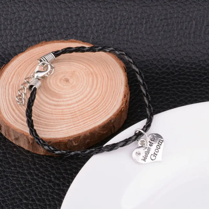 Серебряный браслет с подвеской в виде сердца матери жениха подарок для мамы