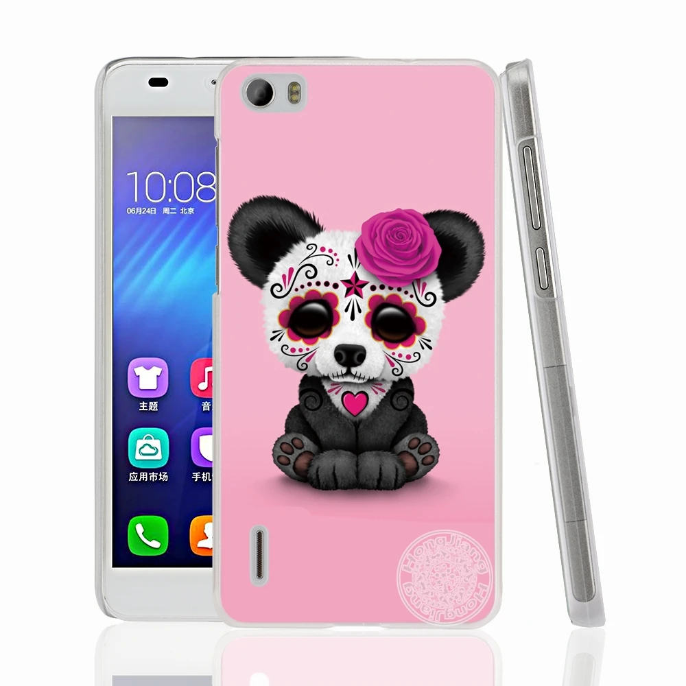 HAMEINUO панда Симпатичный Череп сотовый телефон чехол для huawei honor 3C 4A 4X 4C 5X 6 7 8 Y3 Y5 Y6 2 II