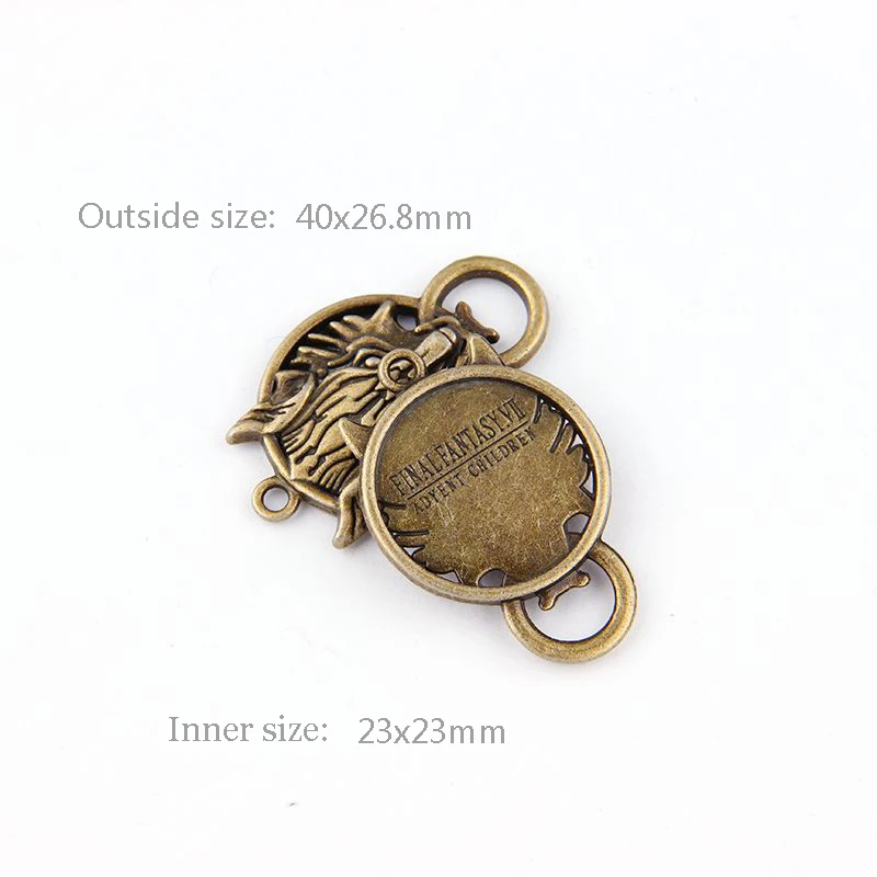 Круглые античные бронзовые подвески Fit23mm с оправой кабошон основа камеи без