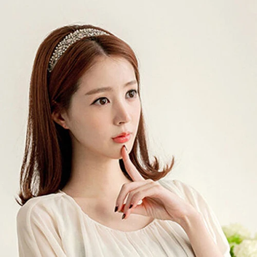 Women's Sweet Lace Faux Pearls Hairband Rhinestone Crystal Headband Head Piece 9TP6 | Аксессуары для одежды