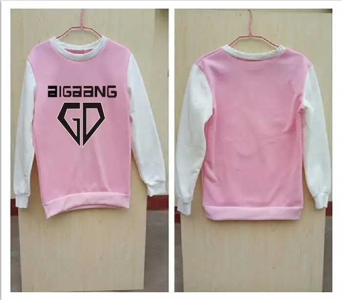 2017 Bigbang g-dragon album one of a kind black white sweatshirt for autumn spring kpop vip's plus size o neck pullover hoodies | Женская