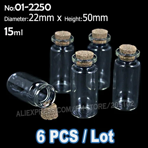 

Прозрачные стеклянные флаконы с пробкой IDIYEA 1-25 мл