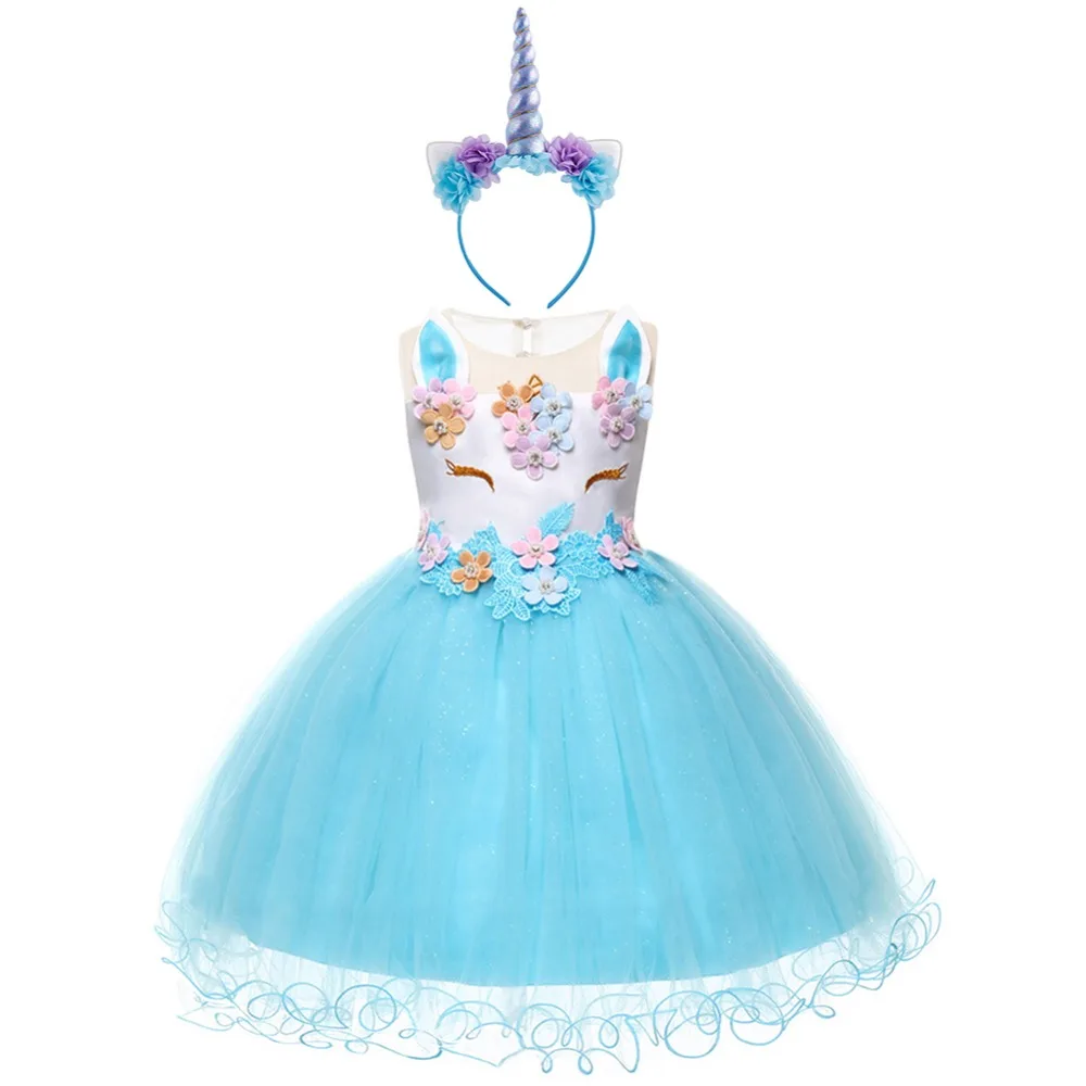 Комплект из 2 предметов платье для маленьких девочек костюм с единорогом пачка