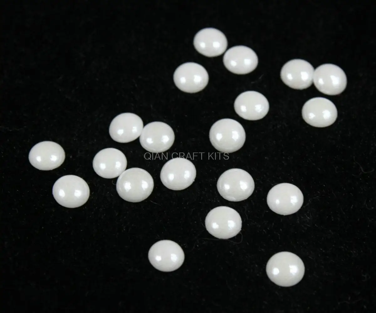 1000 шт. блестящие перламутровые AB цвета Стразы Кабошоны (6 мм) жемчужно-белые
