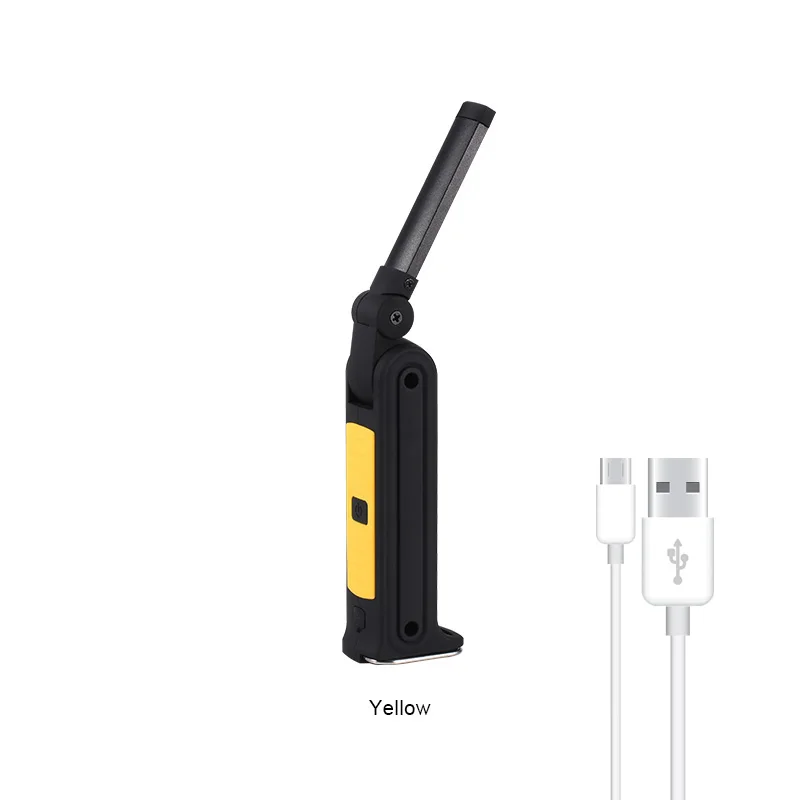 yellow Coba светодиодный рабочий свет cob портативный прожектор usb Перезаряжаемый 4 режима прожектор с крюком магнитный складной водонепроницаемый светильник - Испускаемый цвет: yellow