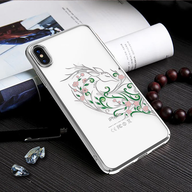 Kingxbar Алмазный чехол для iPhone X/XS MAX украшенный кристаллами SWAROVSKI Стразы чехол для iPhone XS/MAX