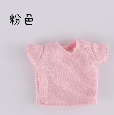 pink Новая Одежда для куклы ob11 bjd полосатая футболка для 1/12 bjd, obitsu11, ob11 аксессуары для куклы одежда - Цвет: pink