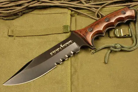 ToughKeng 5Cr13 стальные тактические охотничьи ножи с фиксированным лезвием, ножи с деревянной ручкой, ножи для выживания на открытом воздухе, Чехол Cordura
