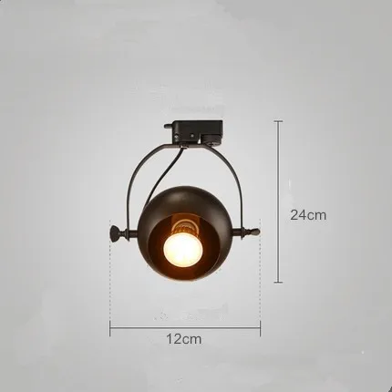 black rail Vintage Ceiling Lights LED Spot Ceiling Lamp Retro loft cloth shop light for kitchen living room Luminaria light fixtures - Цвет корпуса: black rail