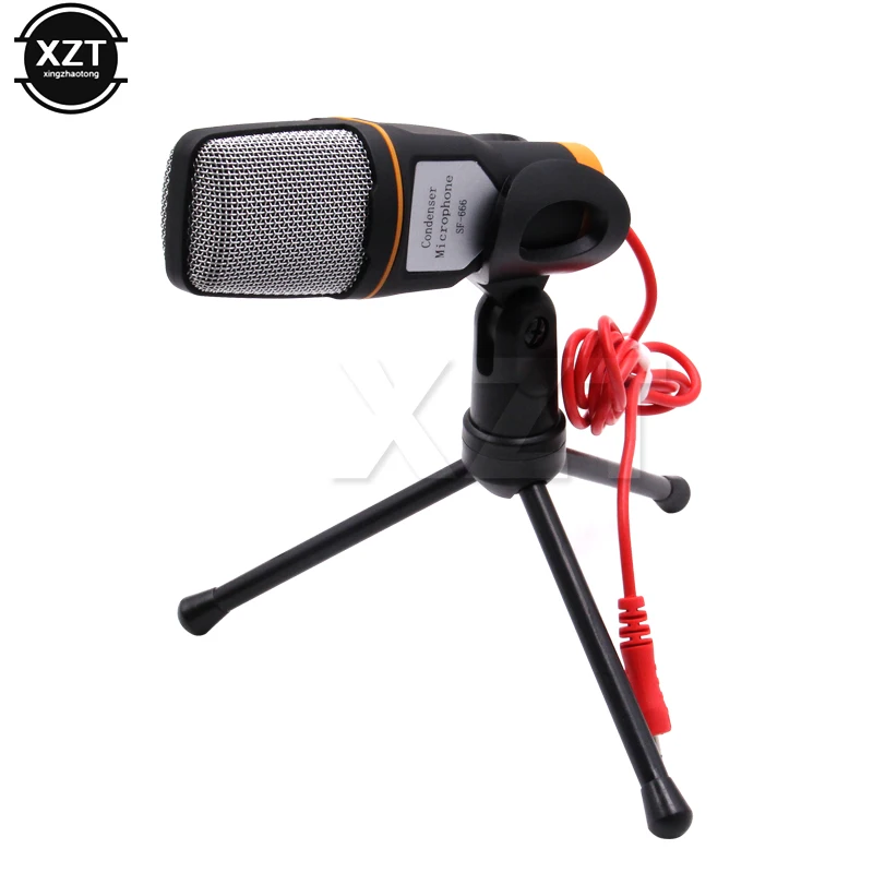 

1PCS Wired Professional Stereo Condenser Computer SF-666 Microphone 3.5mm Audio With Holder Stand Clip For PC Karaoke hot sale