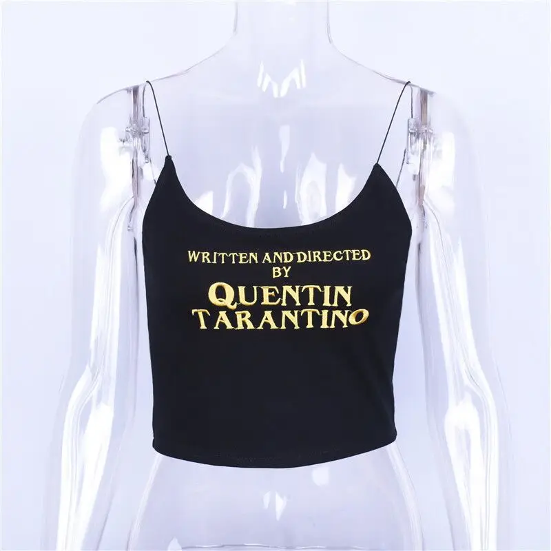 Летние пикантные топики женские Bralette Растениеводство Топ Quentin Tarantino вышивка