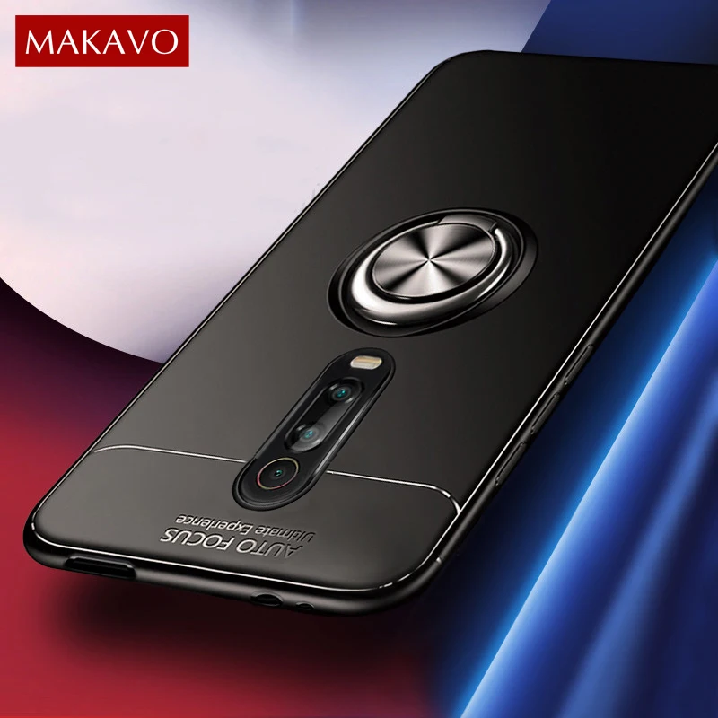 MAKAVO для Xiaomi Mi 9T Чехол Mi9T держатель кольца мягкий матовый Силиконовый чехол Pro