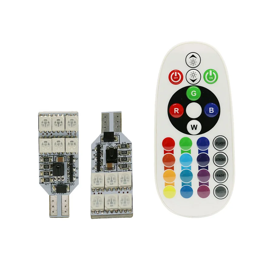 T10 светодиодная вспышка стробоскоп 194 168 W5W 5050 SMD RGB автомобильная клиновидная