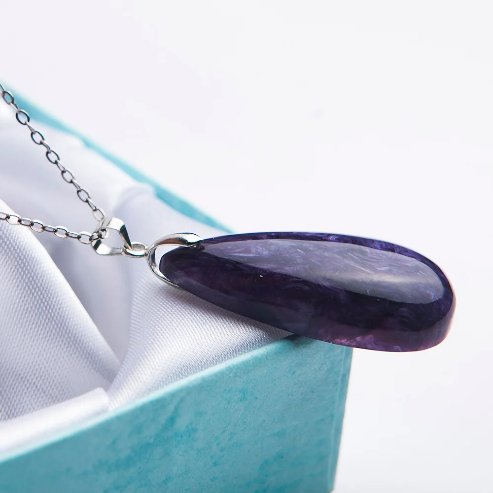 Подлинные натуральные фиолетовые драгоценные камни Charoite камень в форме капли