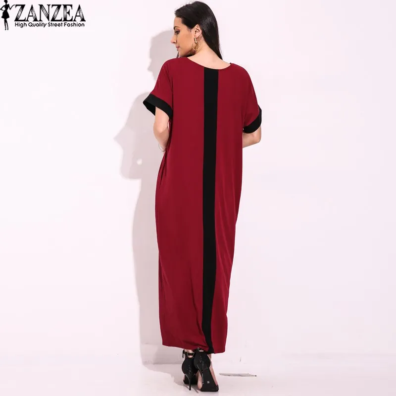 Vestido 2019 ZANZEA для женщин Повседневное летние более размеры d Плюс сращивания панель