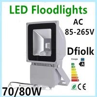 10x dhl led spotlight 70 w 80 w 100 w ac85 265v ip65 waterproof floodlight outdoor lighting free shipping