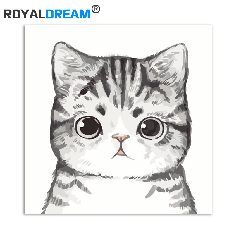 ROYALDREAM Cute Animals Painting Diy Digital By Numbers Modern Wall Art Picture For Home Artwork | Дом и сад