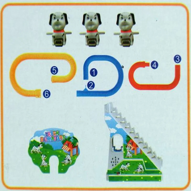 Далматинцы Электрический ротационный слайд трек детские игрушки музыкальные