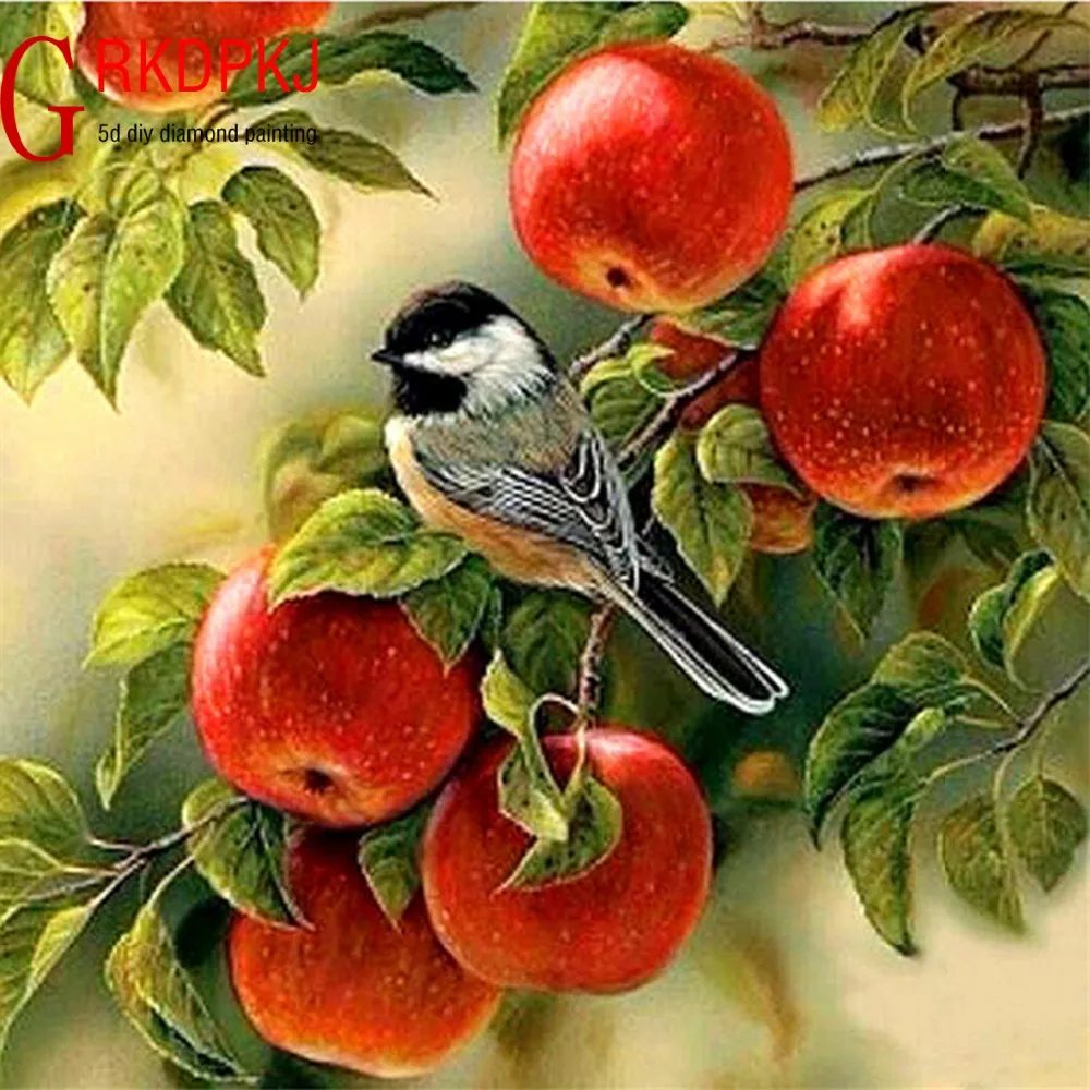 

Diamond Painting DIY Diamond Embroidery Bird on the Apple Tree