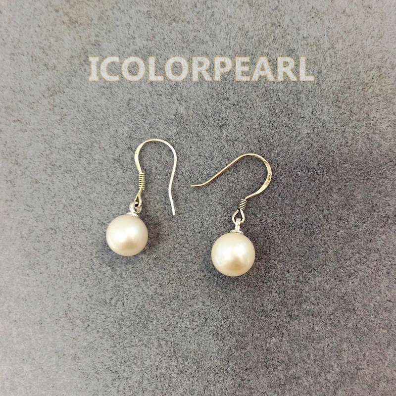 

WEICOLOR Pretty 8-9mm Round White/Pink/Purple/Grey Natural Freshwater Pearl Drop Earrings With 925 Sterling Silver Hooks.