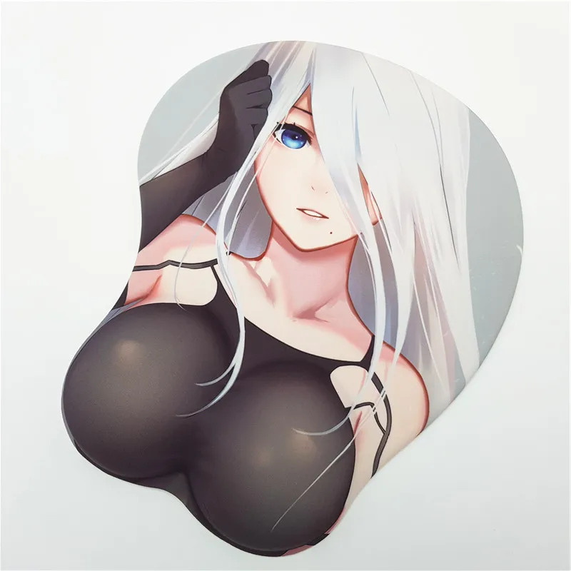 NieR: Automata A2 Ecchi аниме 3D коврик для мыши Мягкая грудь игровой коврик для мыши с подставкой для запястья с силиконовым гелем