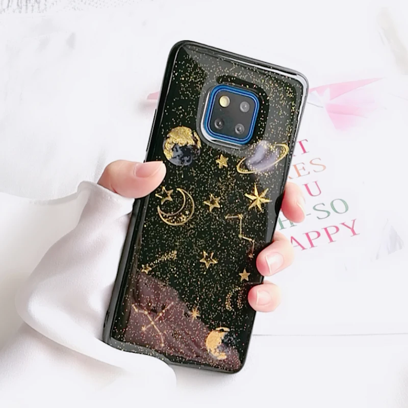 Мягкий чехол Вселенная планета для huawei P30 Pro P20 mate 20X20 Lite Honor 8X20 Pro P Smart Сияющий прозрачный чехол Fundas