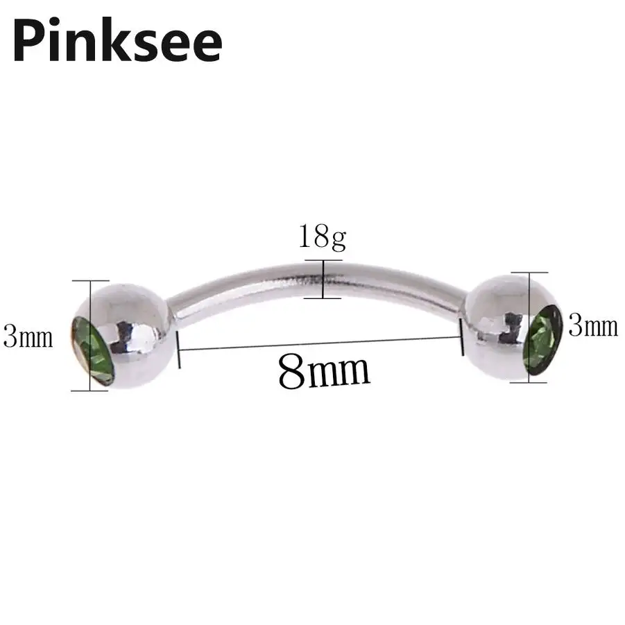 2pcs Surgical steel Eyebrow Nose Hoop Rings Lip Tongue Barbell Ear Cartilage Piercing Fashion Jewelry Assorted Colors | Украшения и