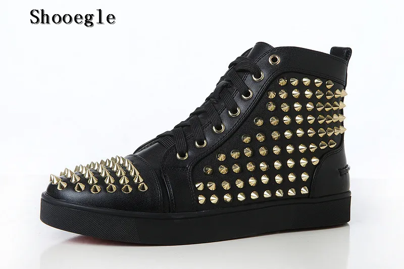 SHOOEGLE/большие размеры 39 47 Chaussure Homme Мужские замшевые стильные кроссовки с шипами