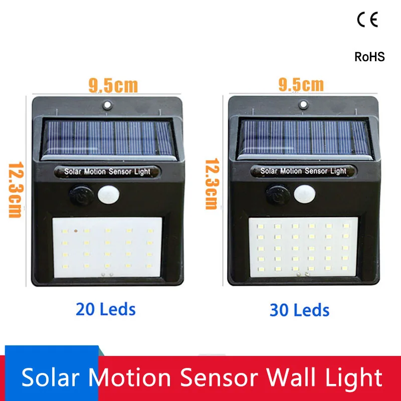 Светодиодный настенный светильник на солнечной батарее с пассивным ИК датчиком