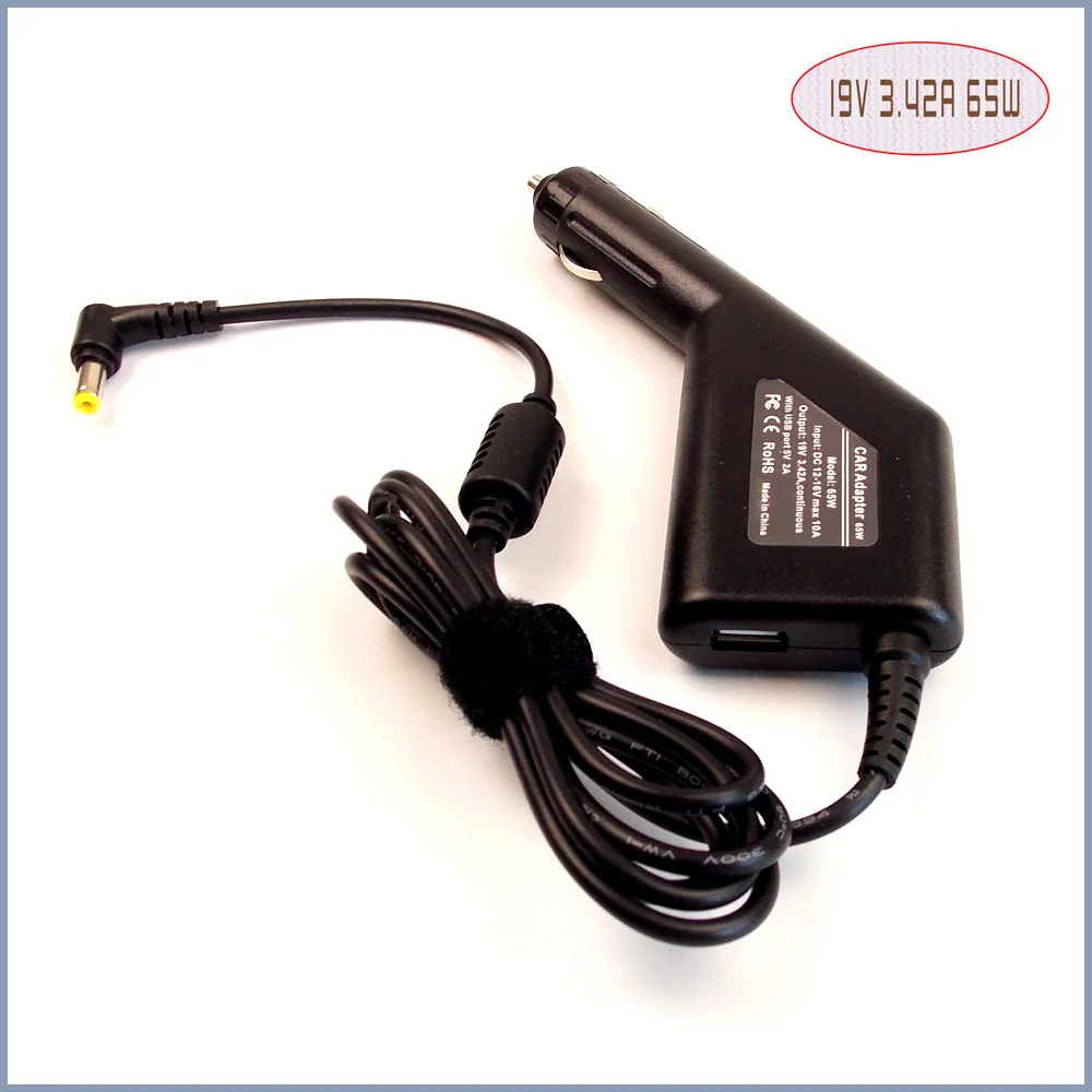 Автомобильный адаптер постоянного тока для ноутбука источник питания + USB-порт Acer