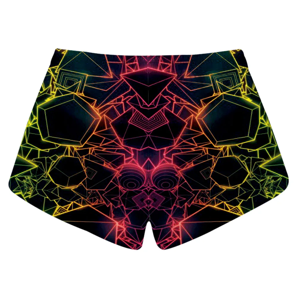 New Rainbow Striped Women's Summer Beach Shorts 3 Patterns Grey 3D Print Fitness Sport Running Jogging Bottoms | Спорт и