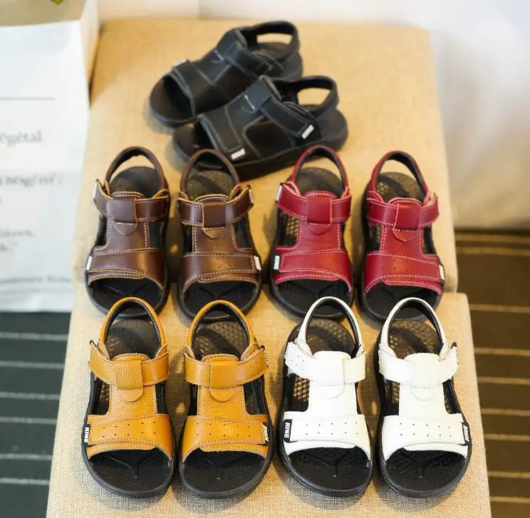 Новинка лета 2019 детские пляжные сандалии из натуральной кожи повседневная обувь