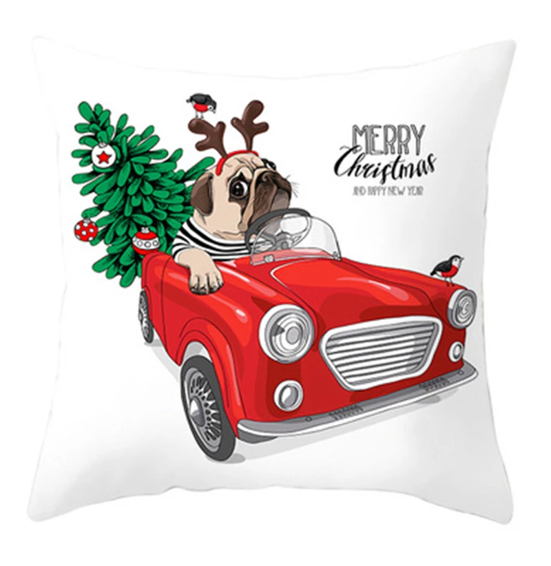 Набор подушек с милыми мультяшными рождественскими животными рождественская