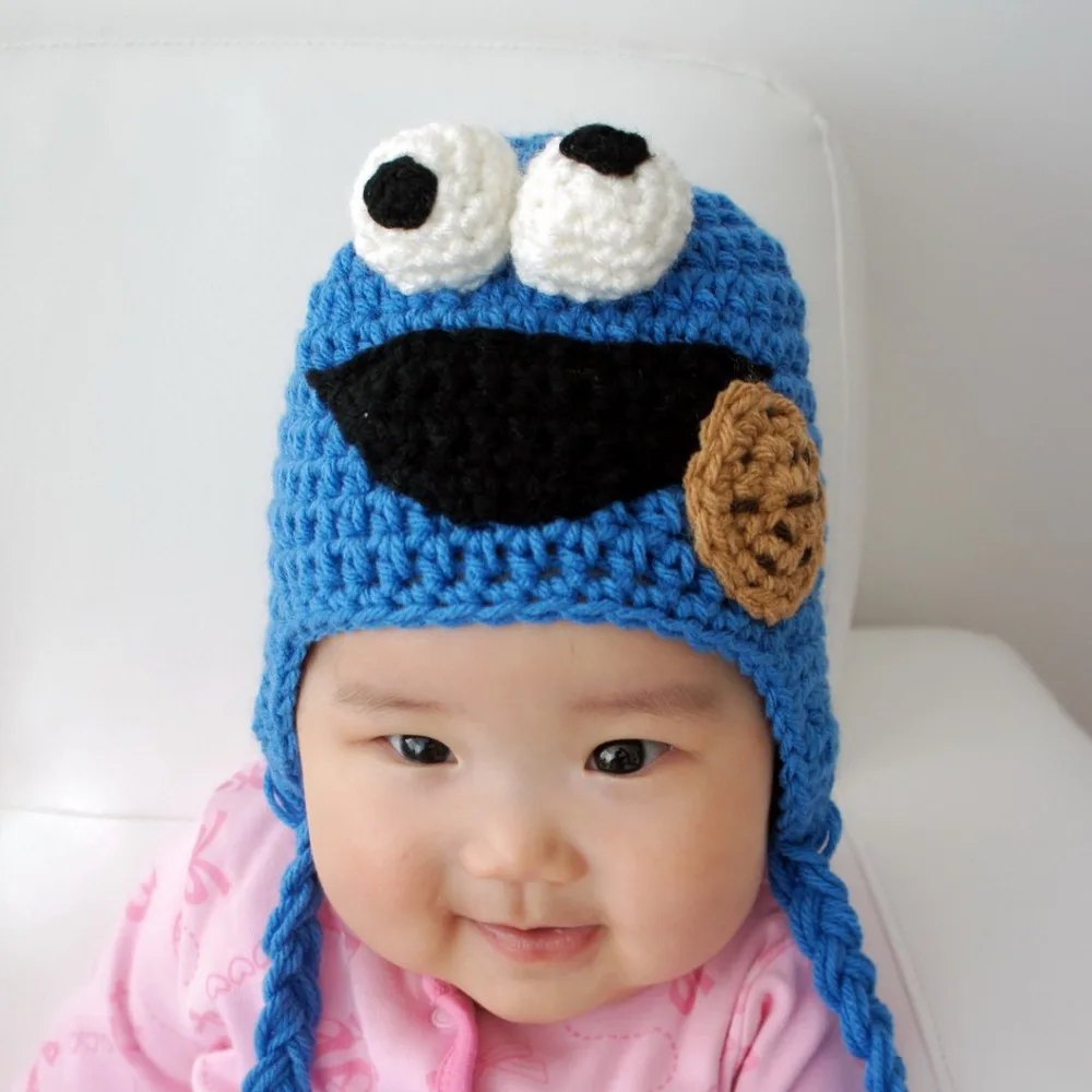 

free shipping,cookies Sesame Street Crochet baby Hat Beanie 100% Cotton New