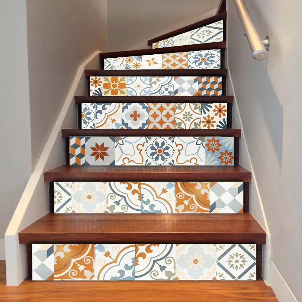 Геометрическая наклейка для лестничных подъемов настенные