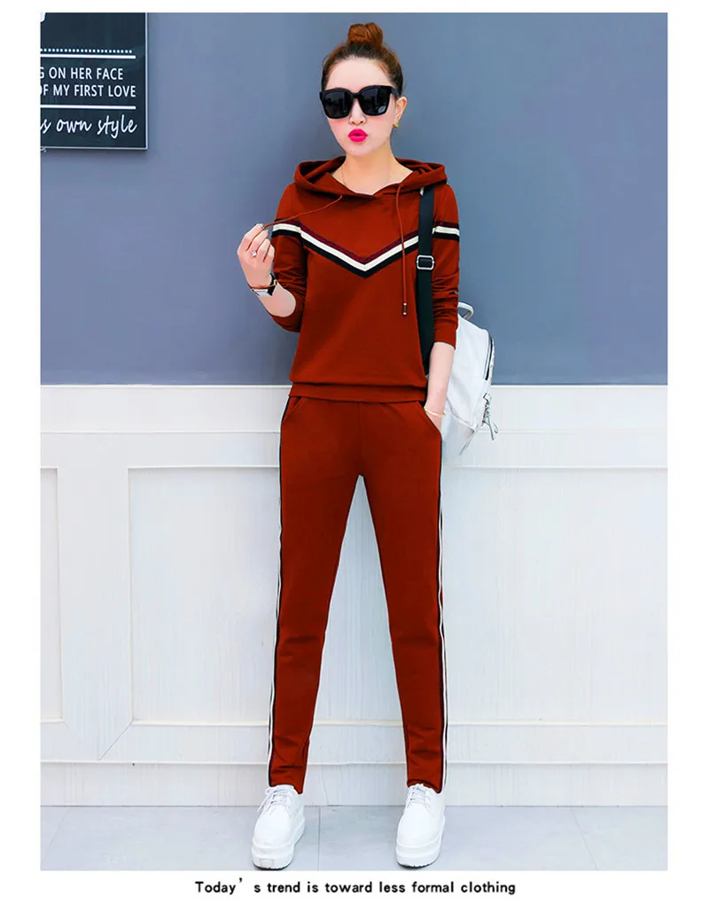Новые тонкие прямые брюки спортивный костюм плюс размер свитер комплект из двух предметов длинные штаны дышащие тренировочные и спортивные наборы