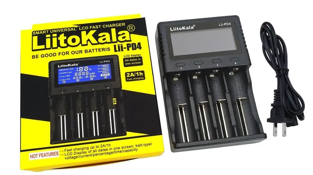 Lii-PD4 US Liitokala Lii-PD4 Lii-500 Lii-500S 18650 зарядное устройство ЖК-дисплей для 18650 21700 26650 AA AAA и т. д. батарея тестовая Емкость - Цвет: Lii-PD4 US
