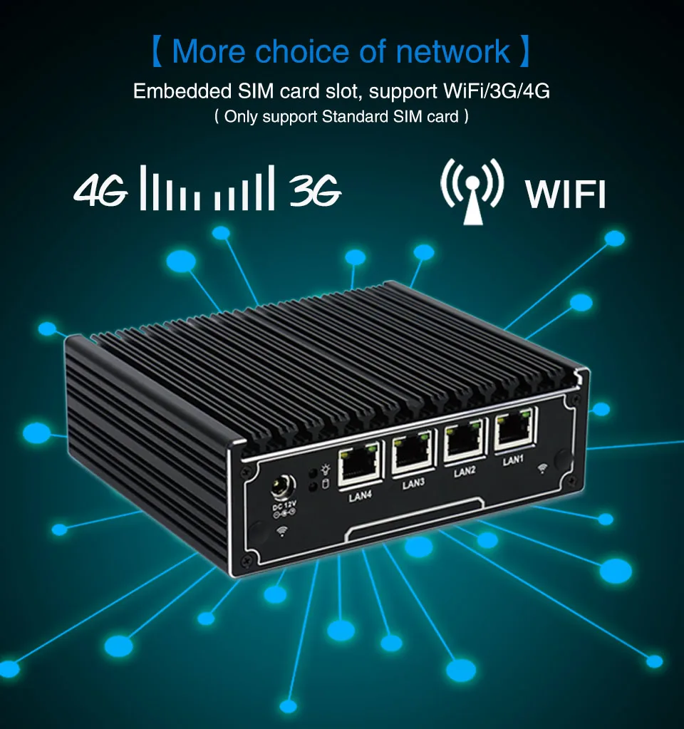 4lan брандмауэр Мини ПК/vpn-маршрутизатор JIERUICC JC4L 4 INTEL 82583 в 1000 м LAN intel celeron j1900 четырехъядерный 2,41 ГГц четырехъядерный процессор