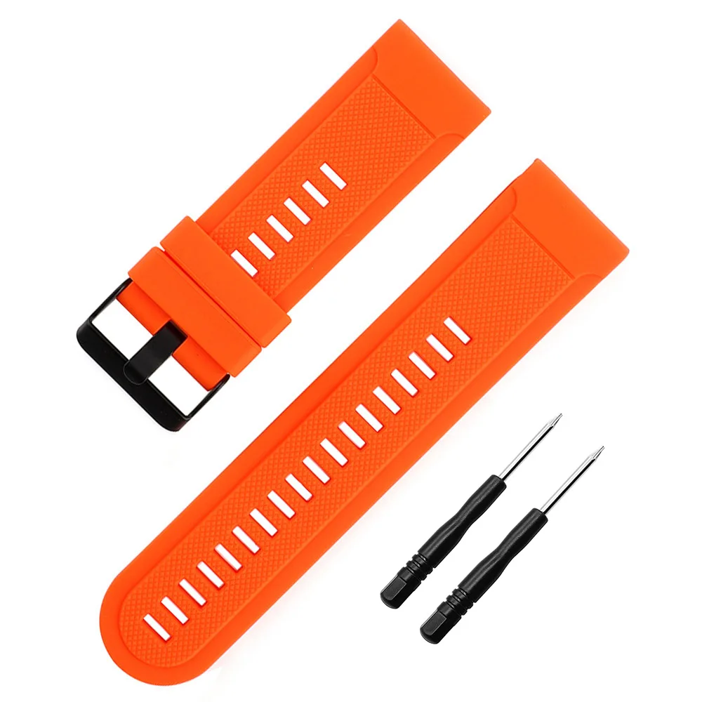 Orange Quick Fit Силиконовый ремешок для часов 20 мм/22 мм/26 мм для Garmin Fenix 5X/5X Плюс/5S/5/3/3HR/Forerunner 935/Quatix 3/5 резиновый ремешок - Цвет ремешка: Orange