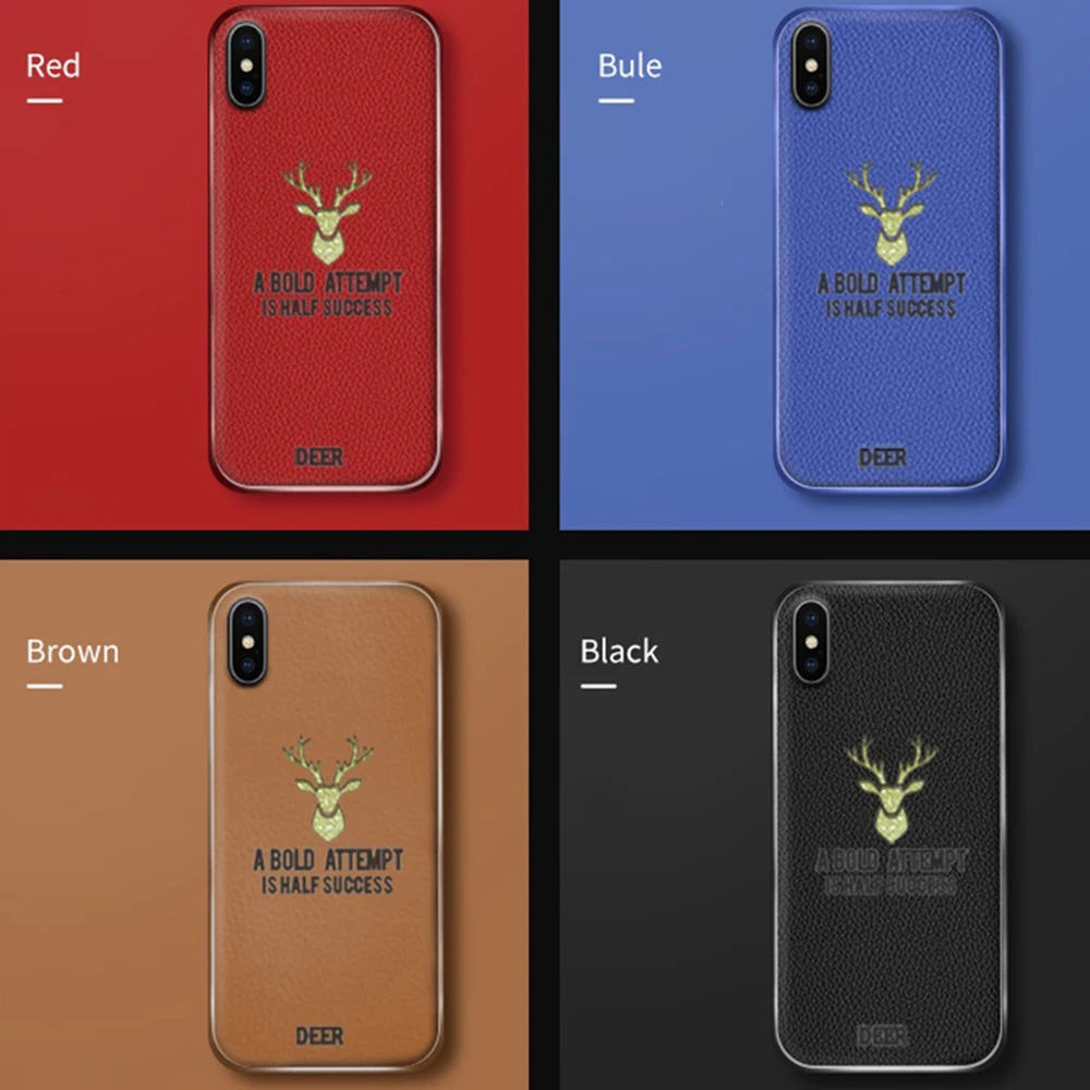 Heyytle кожаный чехол для iPhone X XR XS Max 8 7 6 6s plus с золотым оленем ультра тонкий мягкий PU